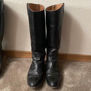 Frye Leather Lindsay Plate Boot Black Size Women’s 10B